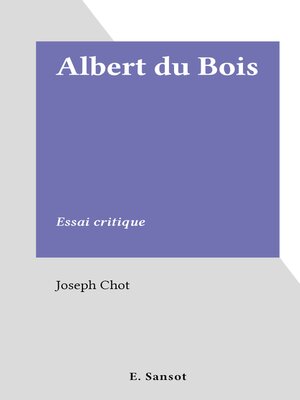 cover image of Albert du Bois
